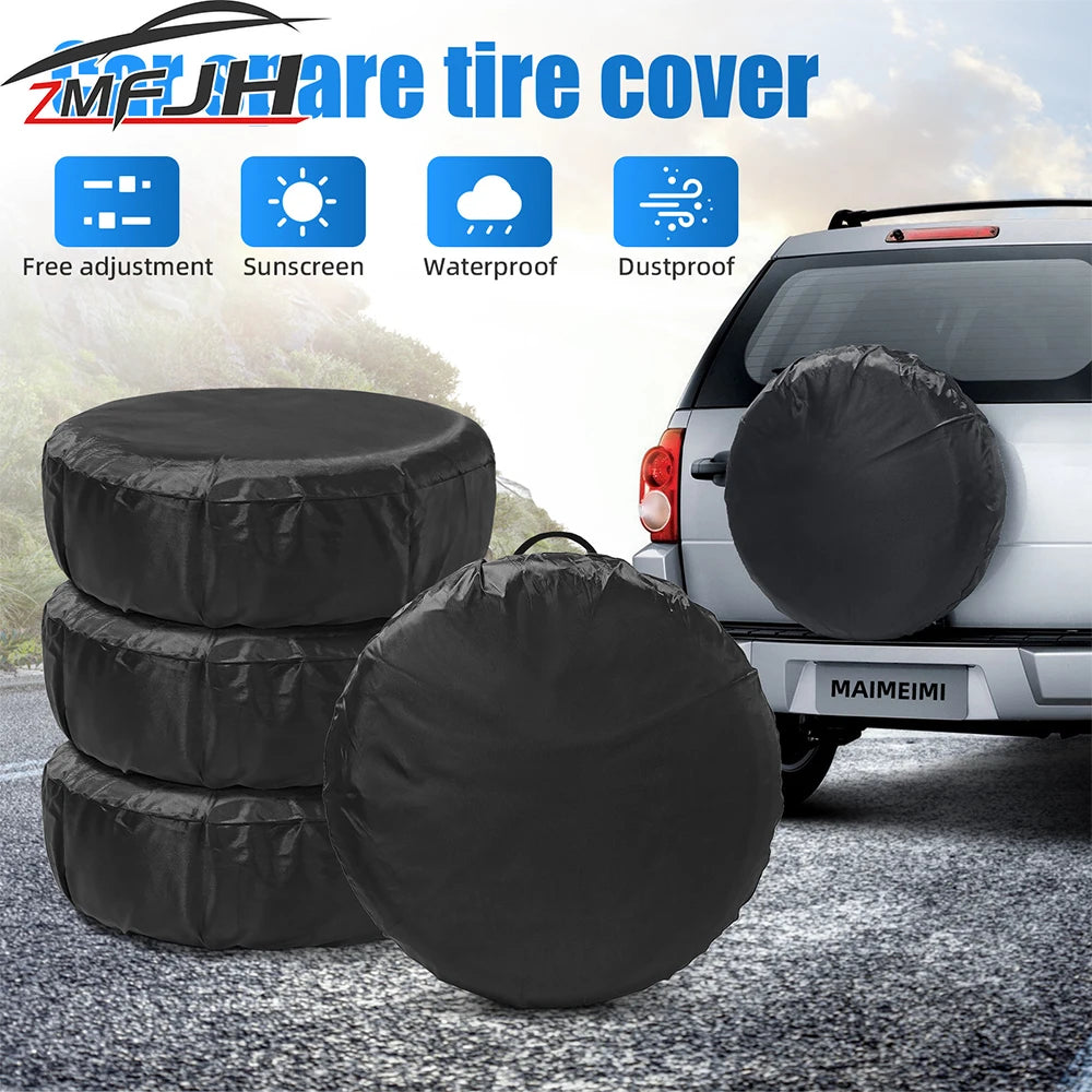 1/2/4PCS Car Spare Tire Cover Polyester Wheel Protector Dustproof Tire Bag