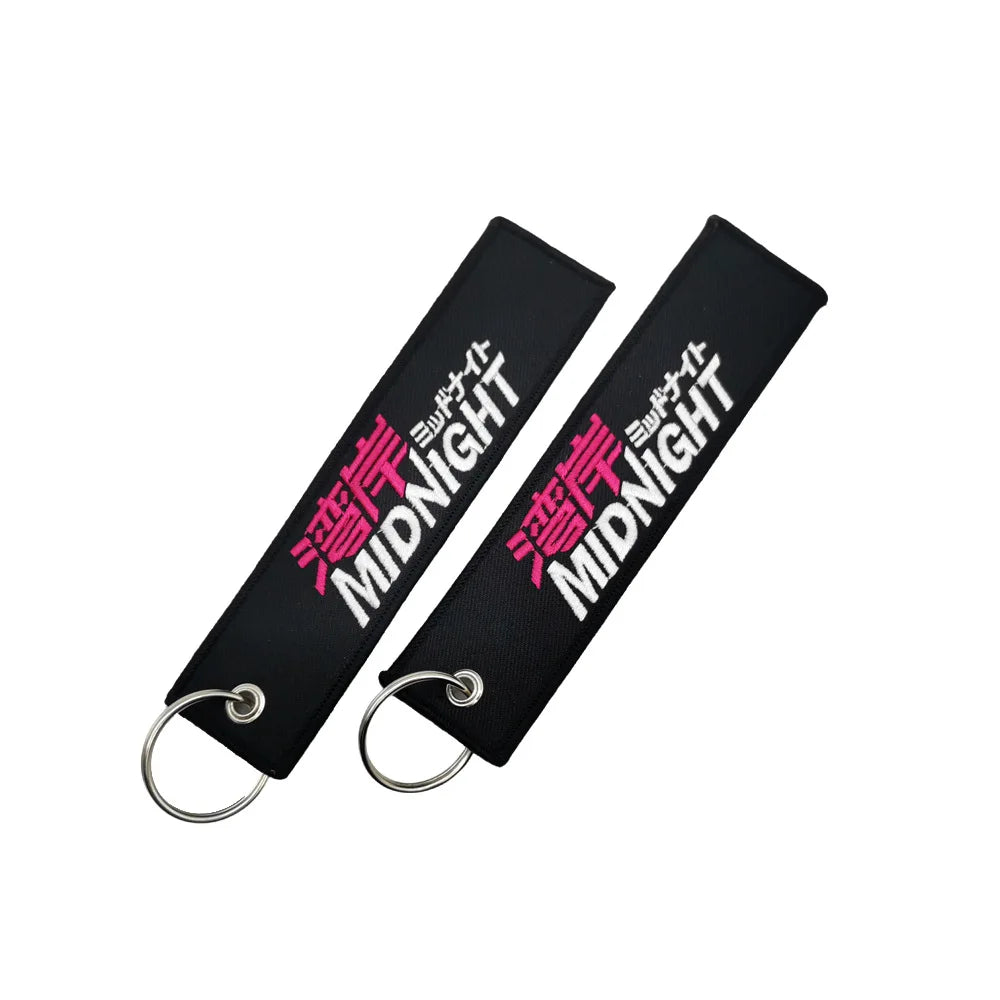 JDM Culture Embroidered Keychain Tag Pendant Car Motorcycle Key Ring Holder