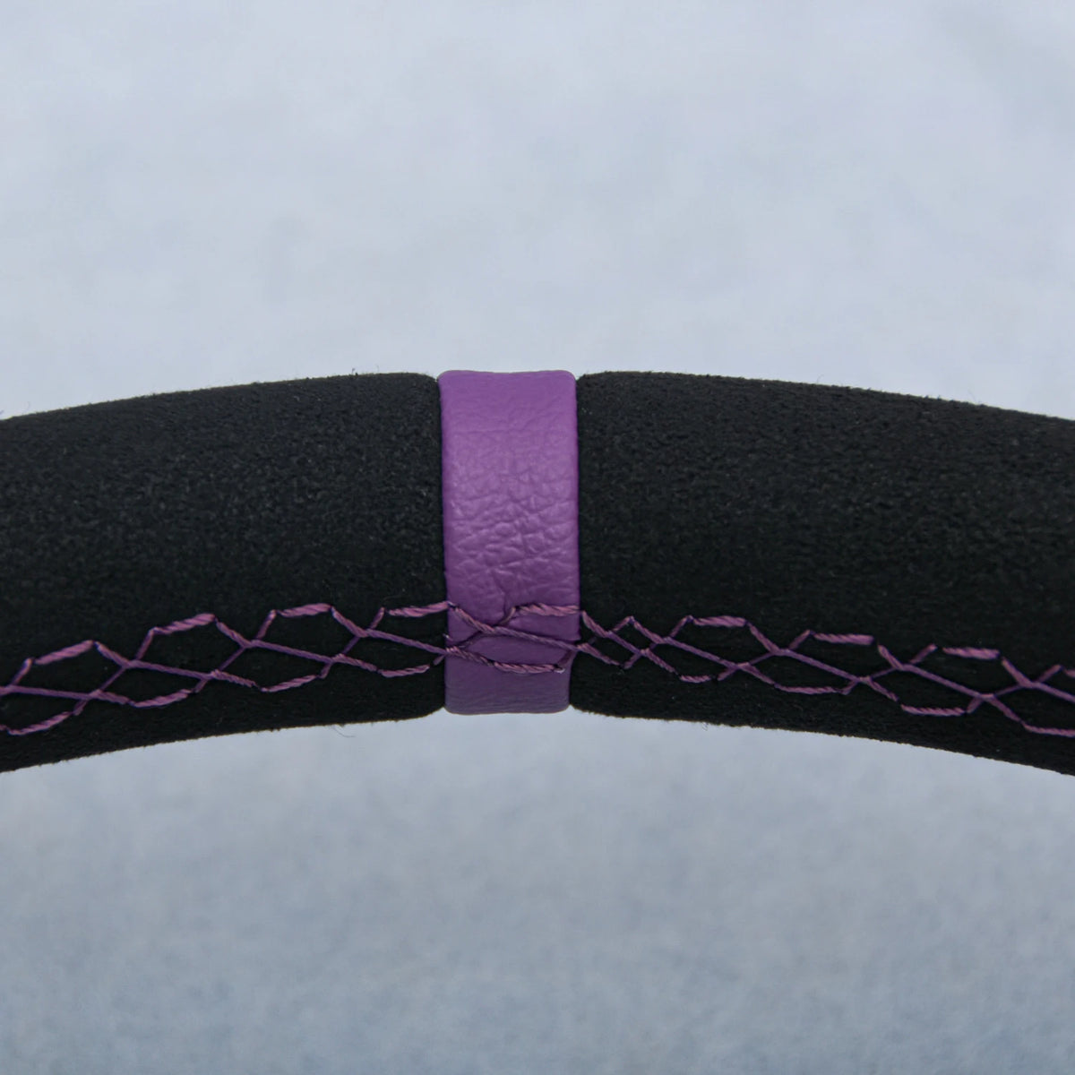 JDM 14" Purple Spoke Suede Leather Deep Dish Racing Drift Sports Steering Wheel