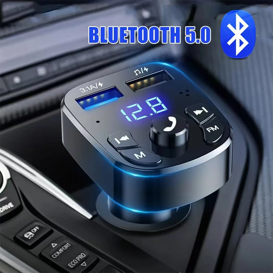 Bluetooth 5.0 FM Transmitter Car Kit MP3 Player Handsfree 2 USB Fast Charger