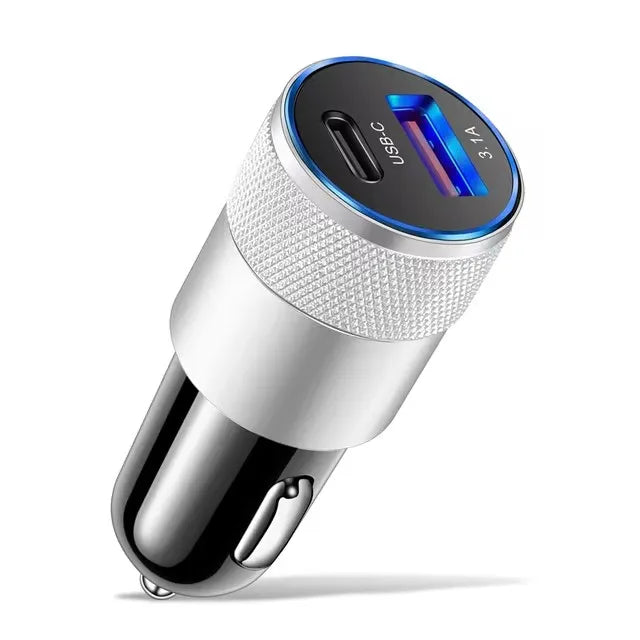 66W USB Car Charger PD Type C Fast Charging Adapter 12V/24V Cigarette Lighter
