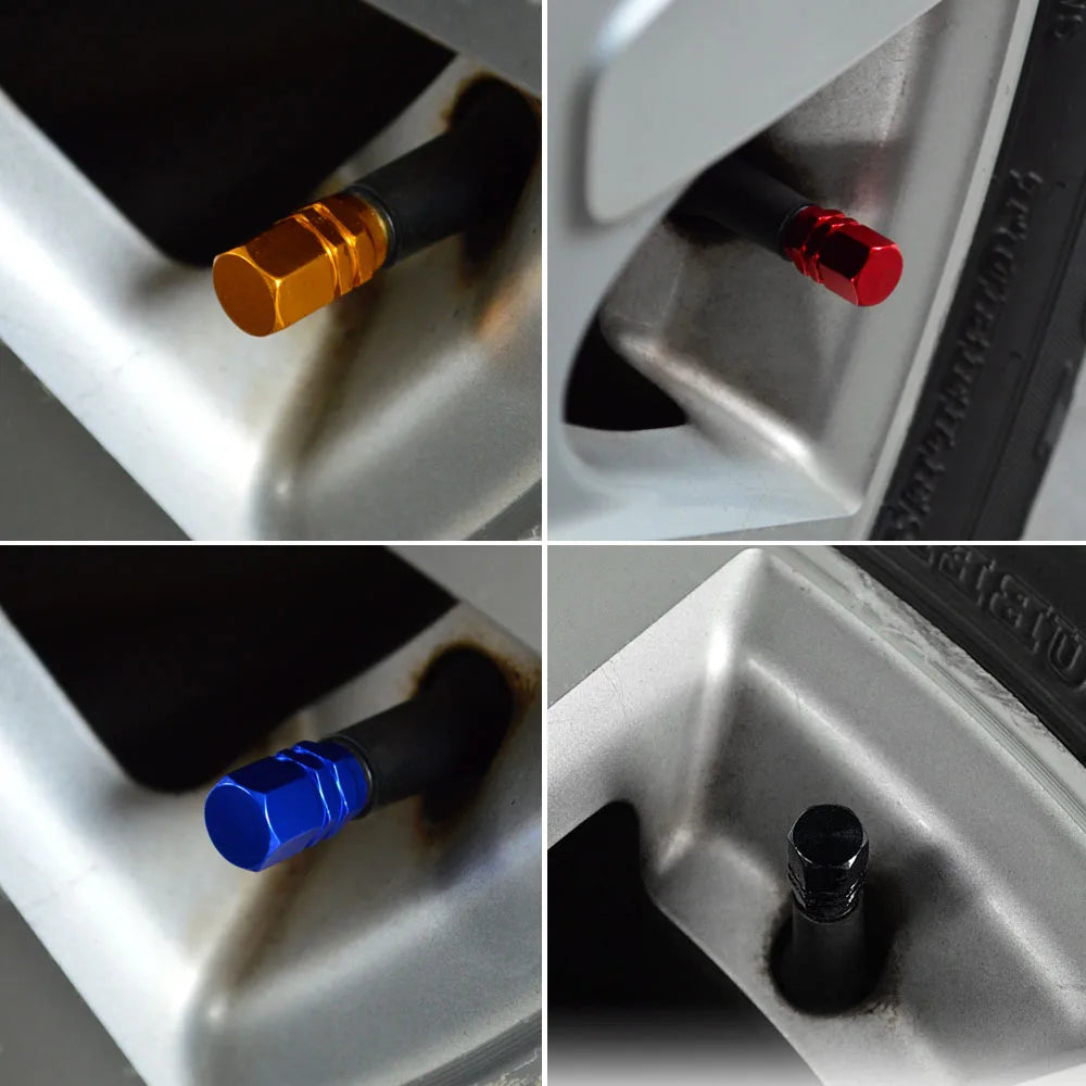 4pcs Universal Aluminum Tire Valve Stem Caps Airtight Covers Car SUV Truck