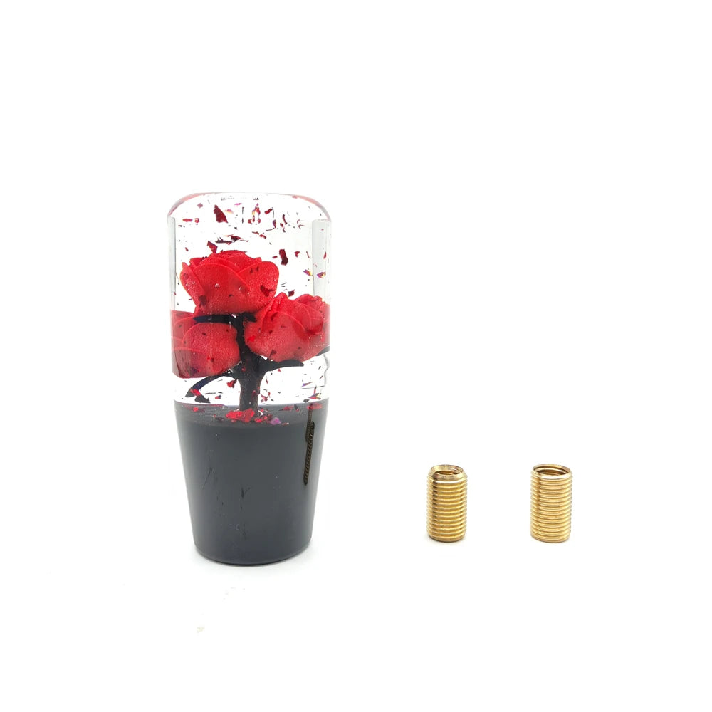 10CM JDM Rose Flower Glitter Gear Shift Knob Manual Shifter Pink