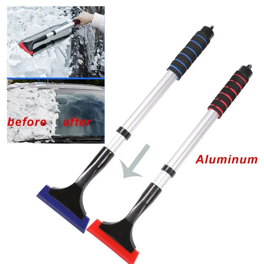 Extendable Aluminum Car Ice Scraper Snow Brush Telescopic Windshield Shovel