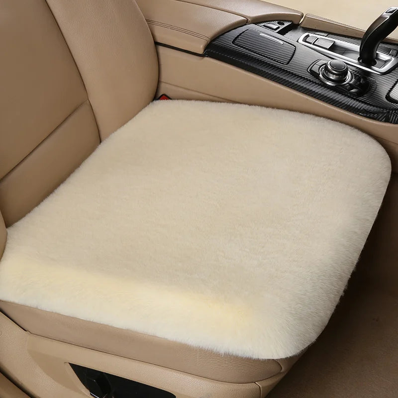 Universal Winter Plush Car Seat Cushion Soft Faux Rabbit Fur Seat Cover