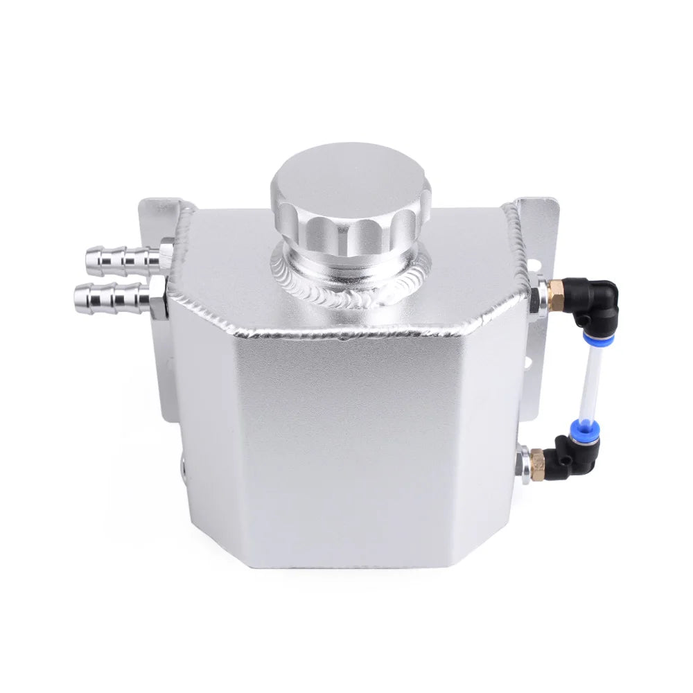 Universal 1L Aluminium Coolant Overflow Tank Reservoir with Drain Plug