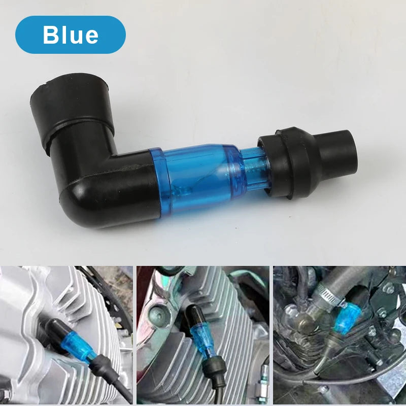 SEAMETAL 90 Degree Motorcycle Spark Plug Cap Ignition Boot Cover Universal
