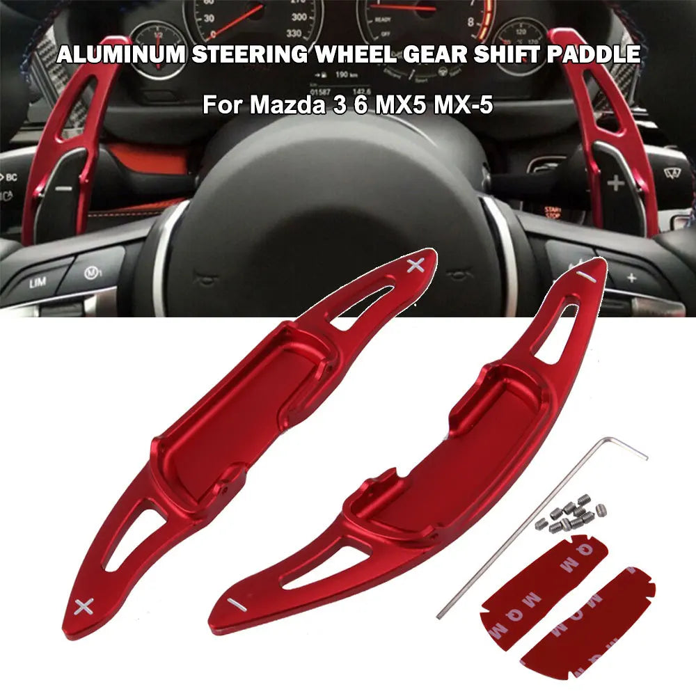 Aluminum Steering Wheel Paddle Shifter Extensions for Mazda 3 6 CX-4 MX-5 2014-19