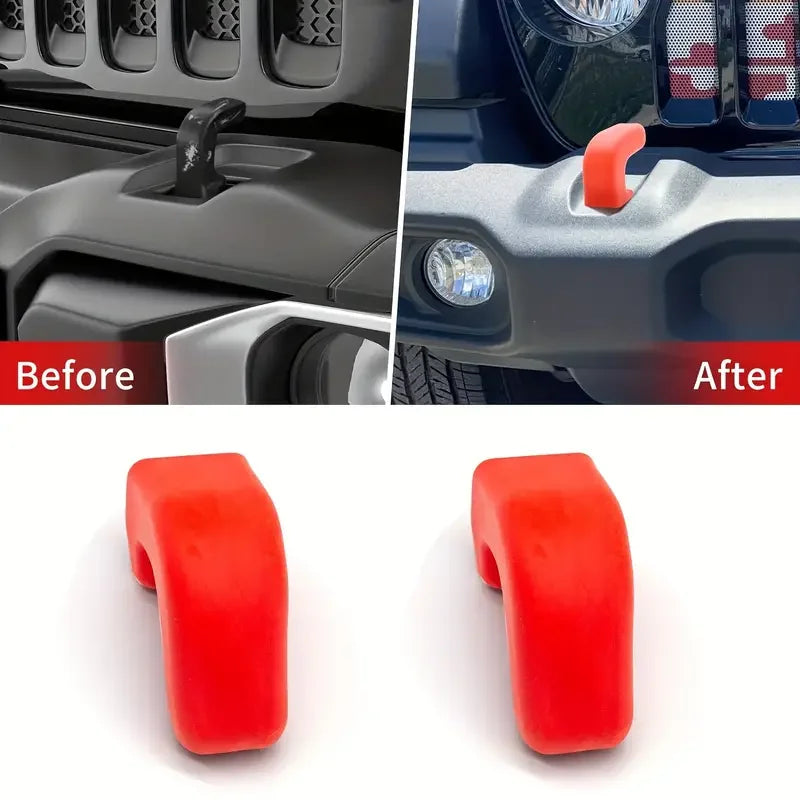 2PCS Bumper Tow Hook Covers for Jeep Wrangler JK JL & Gladiator JT 2007–2022