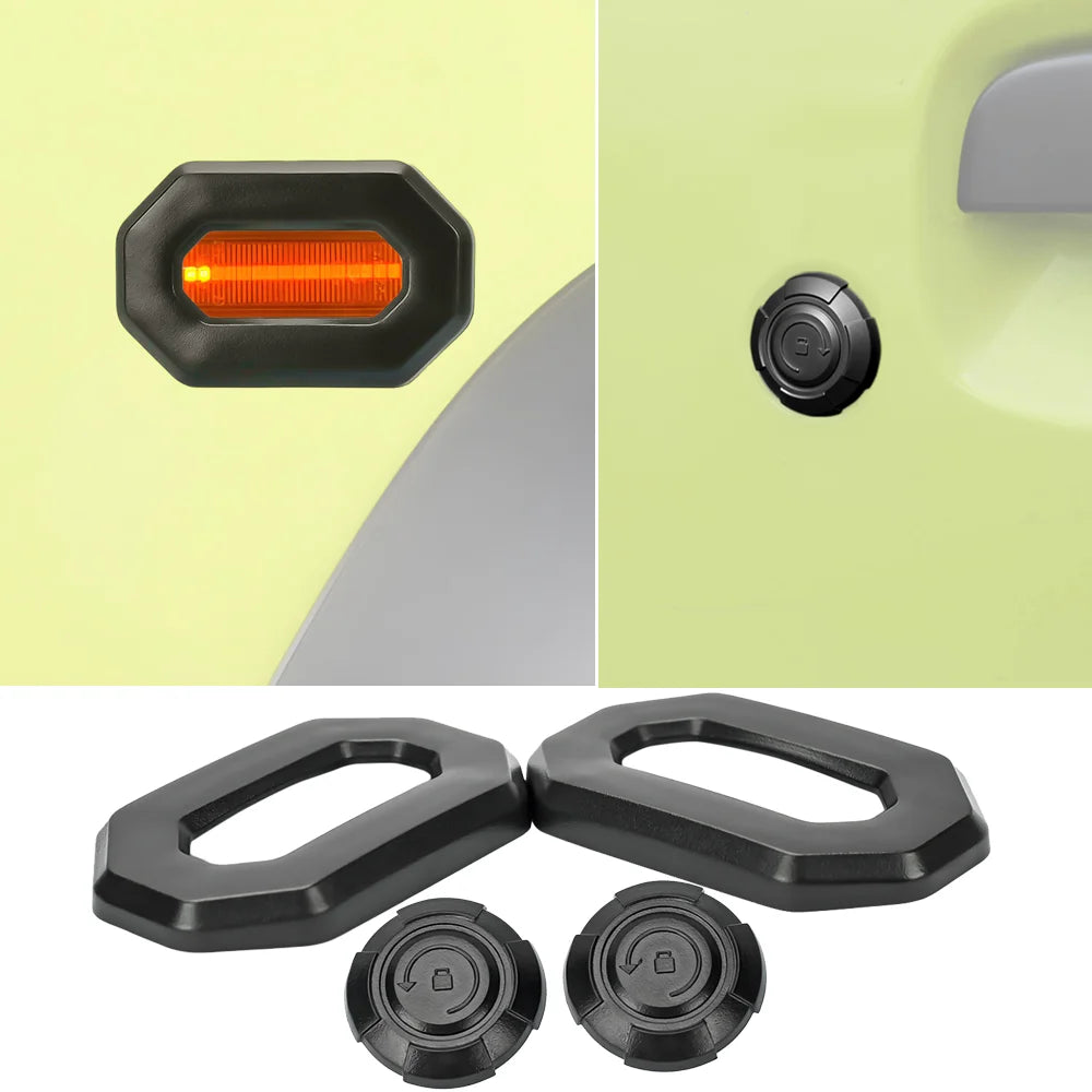 4PCS Door Keyhole & Side Fender Turn Signal Trim Covers for Suzuki Jimny 2019+
