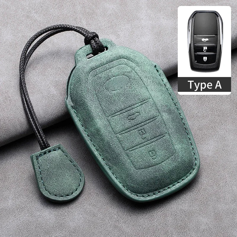 Leather Smart Key Case Cover for Toyota Prius, Camry, Corolla, C-HR, RAV4