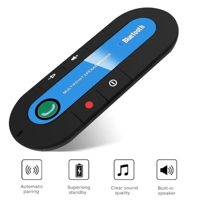 Wireless Bluetooth Car Kit Handsfree MP3 Music Player Sun Visor Clip Receiver