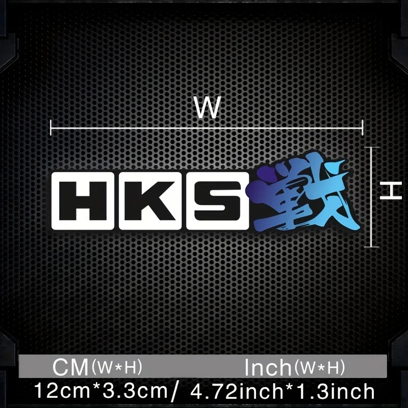 HKS Racing Gradient Waterproof Vinyl Sticker Red Blue JDM Car Exterior Decal