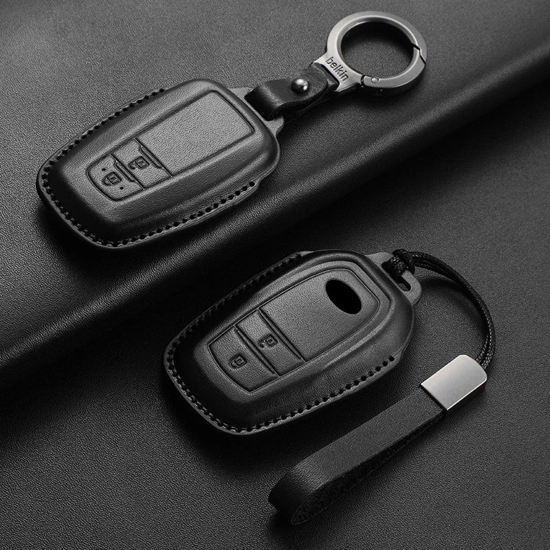 Leather Smart Key Case Cover for Toyota Prius, Camry, Corolla, Avalon, C-HR, RAV4