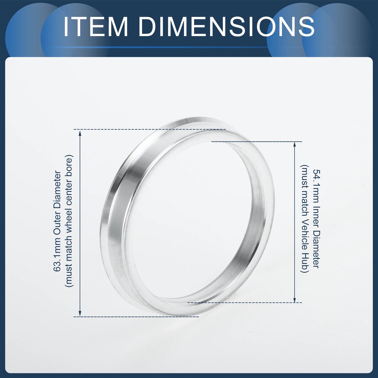 UXCELL 4Pcs Hub Centric Rings Wheel Centering Rings 56.1-64.1mm OD