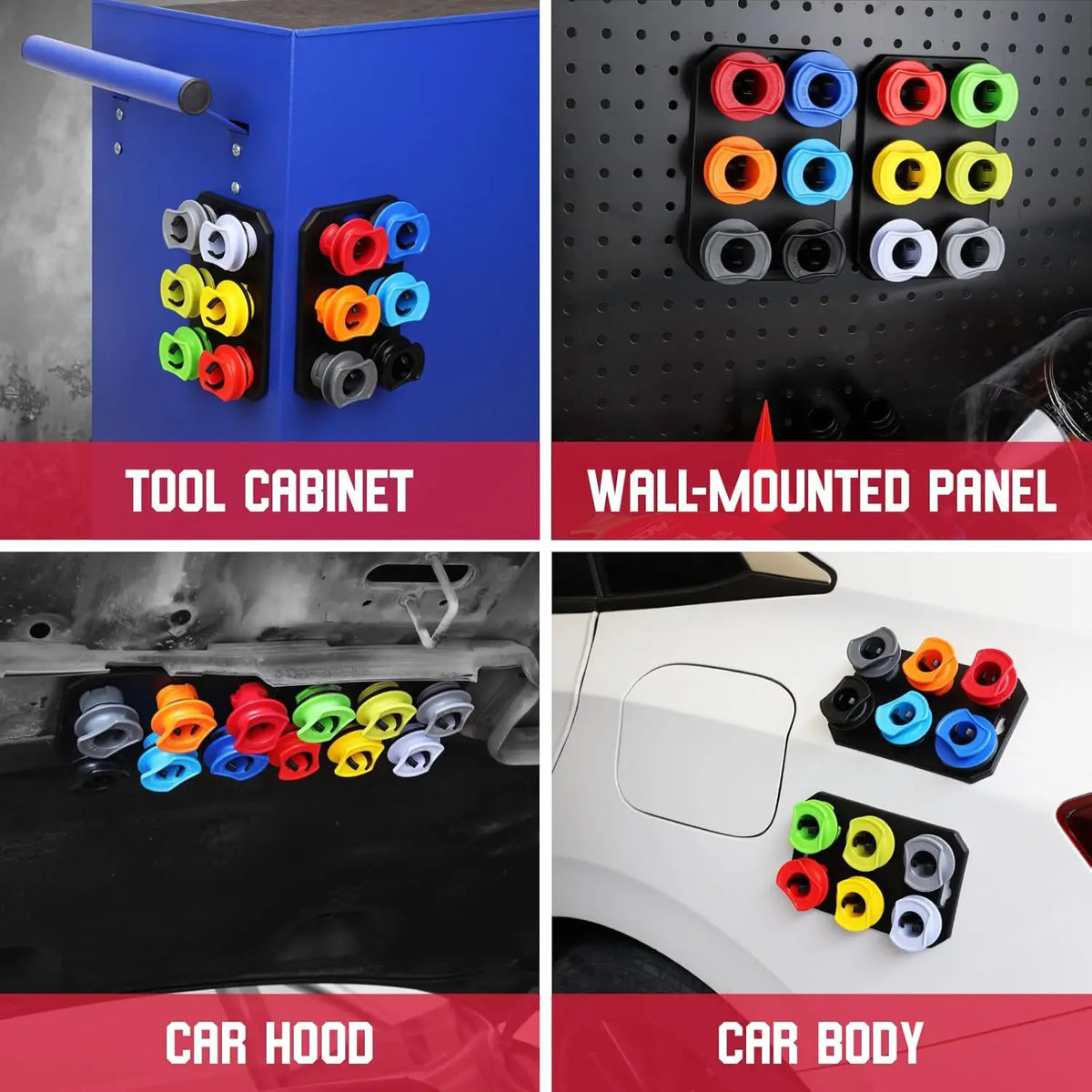 18pc Engine Oil Funnel Kit 1.59Qt with 12 Adapters Magnetic Storage Car Tool