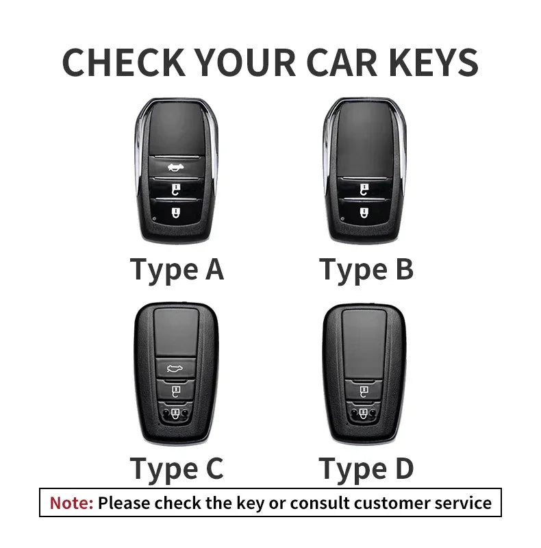 Leather Smart Key Case Cover for Toyota Prius, Camry, Corolla, C-HR, RAV4