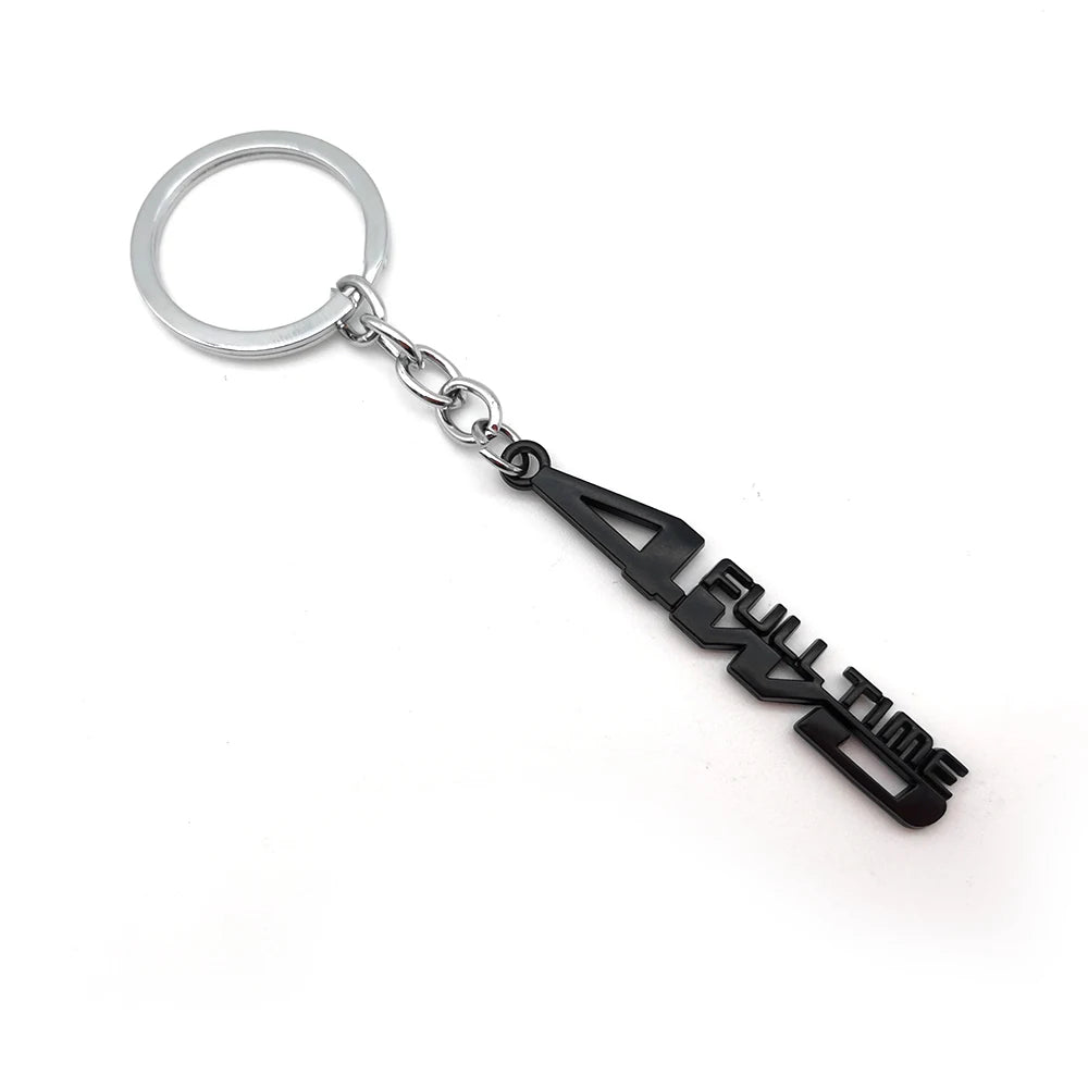 4WD Metal Car Logo Keychain Key Ring for Toyota Honda Jeep Kia Ford Hyundai Mini
