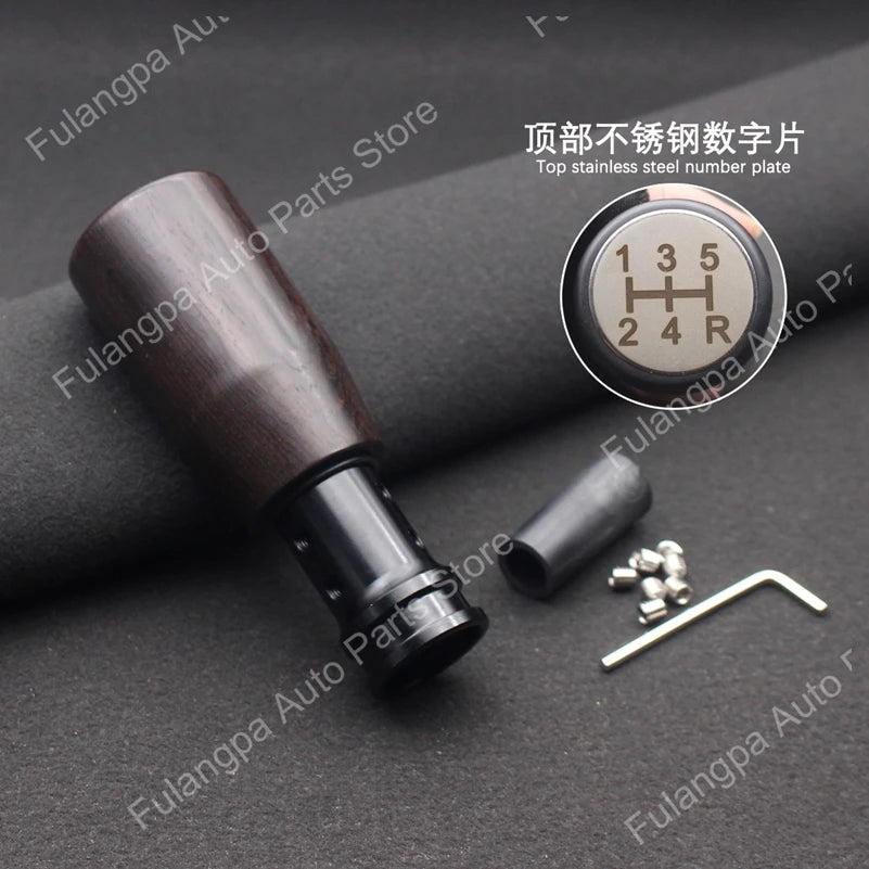 Wooden Gear Shift Knob Universal Manual Automatic 15mm Aperture 8/10/12mm