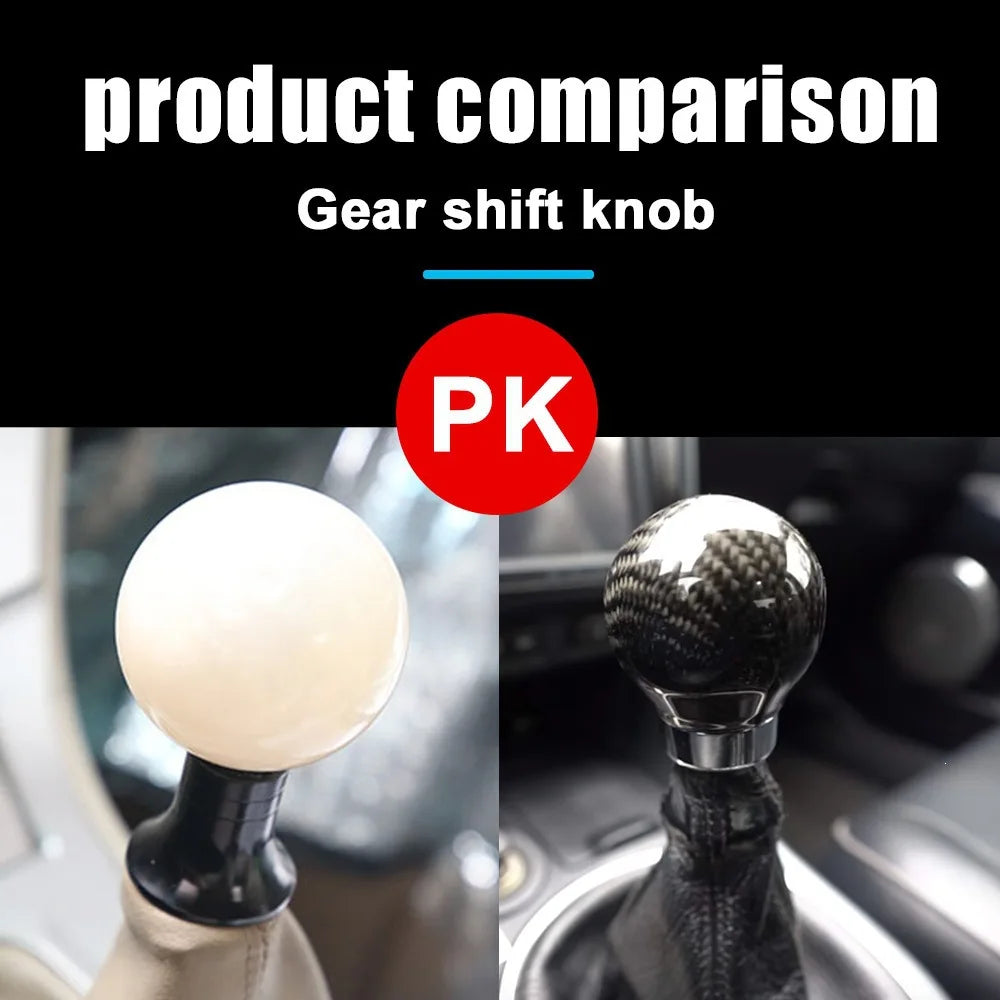 JDM Carbon Fiber Ball Gear Shift Knob Manual Shifter 3 Adapters