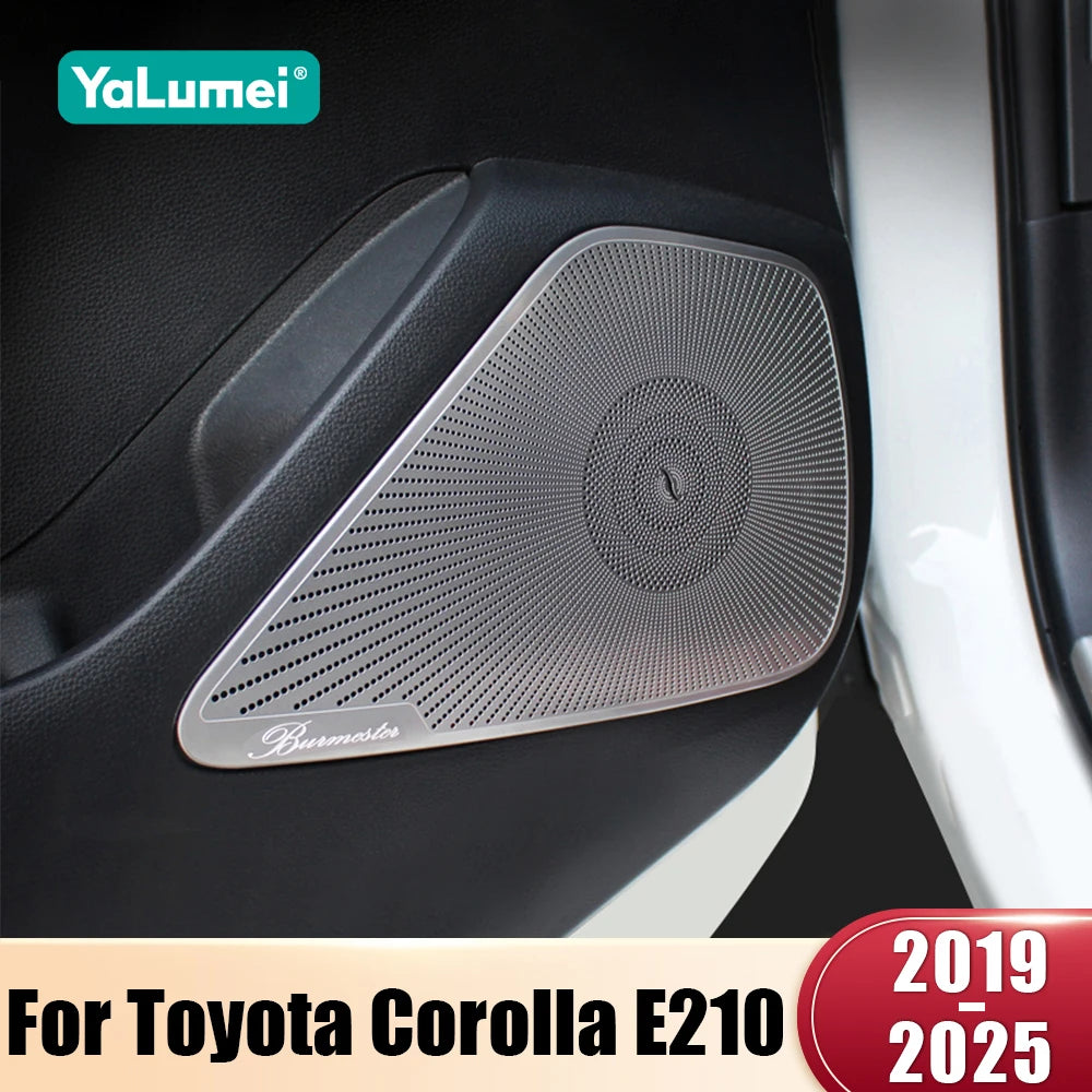 Stainless Steel Door Audio Speaker Covers for Toyota Corolla E210 & Hybrid 2019–25