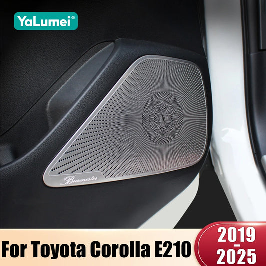 Stainless Steel Door Audio Speaker Covers for Toyota Corolla E210 & Hybrid 2019–25