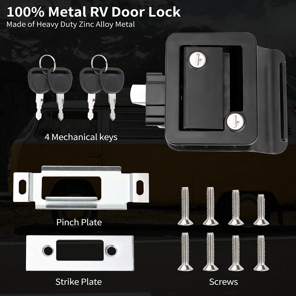 DaierTek RV Camper Trailer Entry Door Lock Replacement Handle Deadbolt Key