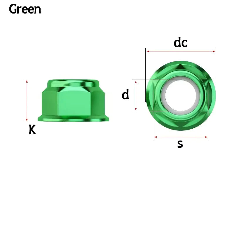 Aluminum Alloy Flange Nylon Lock Nuts M2-M8 Anodized RC FPV Drone Fasteners