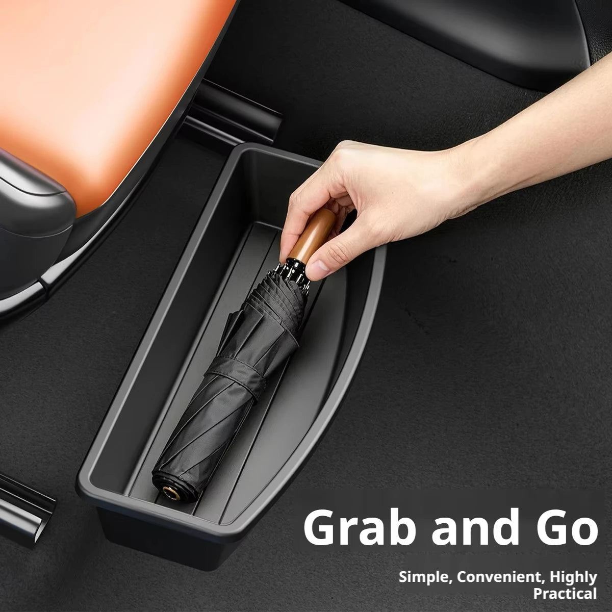 Universal Car Under Seat Storage Box ABS Anti-Slip Front Seat Drawer Organizer