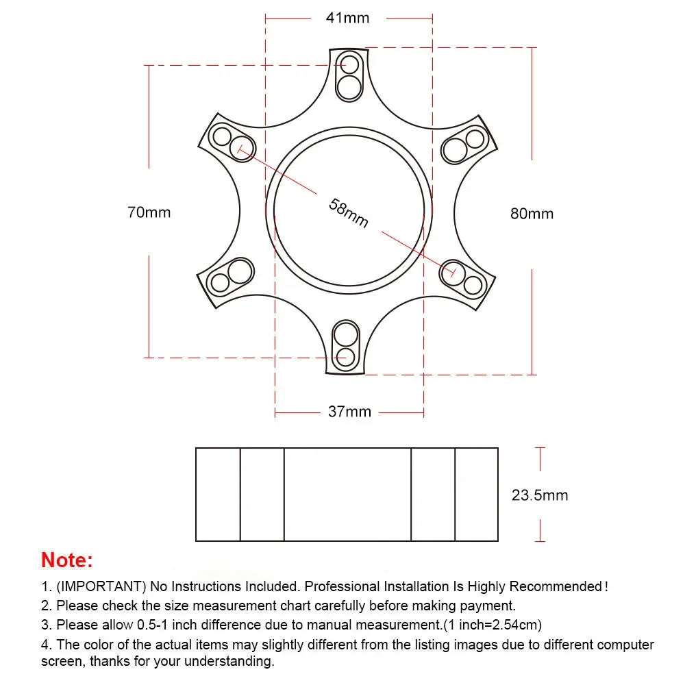 70mm Steering Wheel Adapter Plate for Thrustmaster T300RS Ferrari P310 R383
