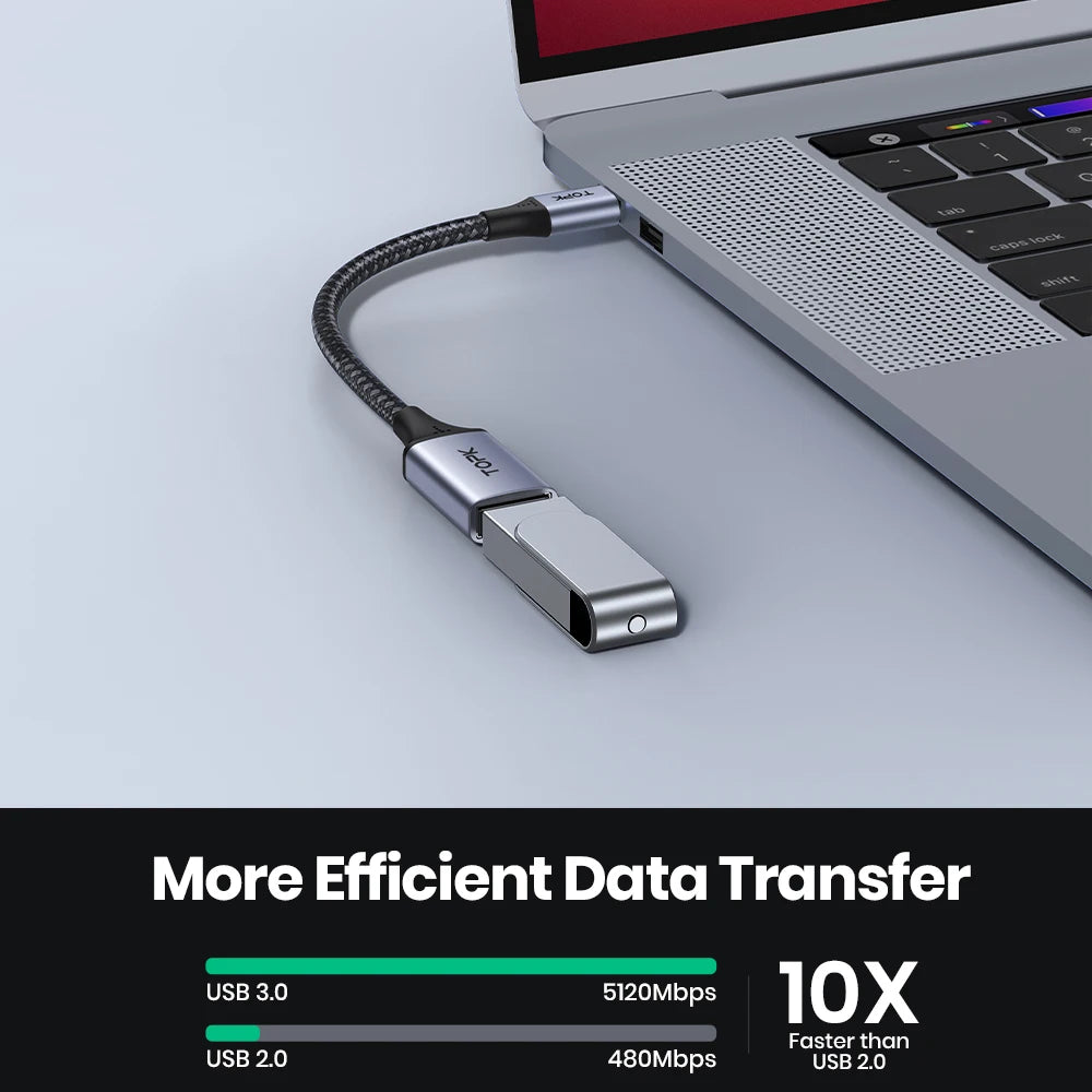 TOPK USB C to USB A OTG Adapter Cable Type C Male USB 3.0 2.0 Female