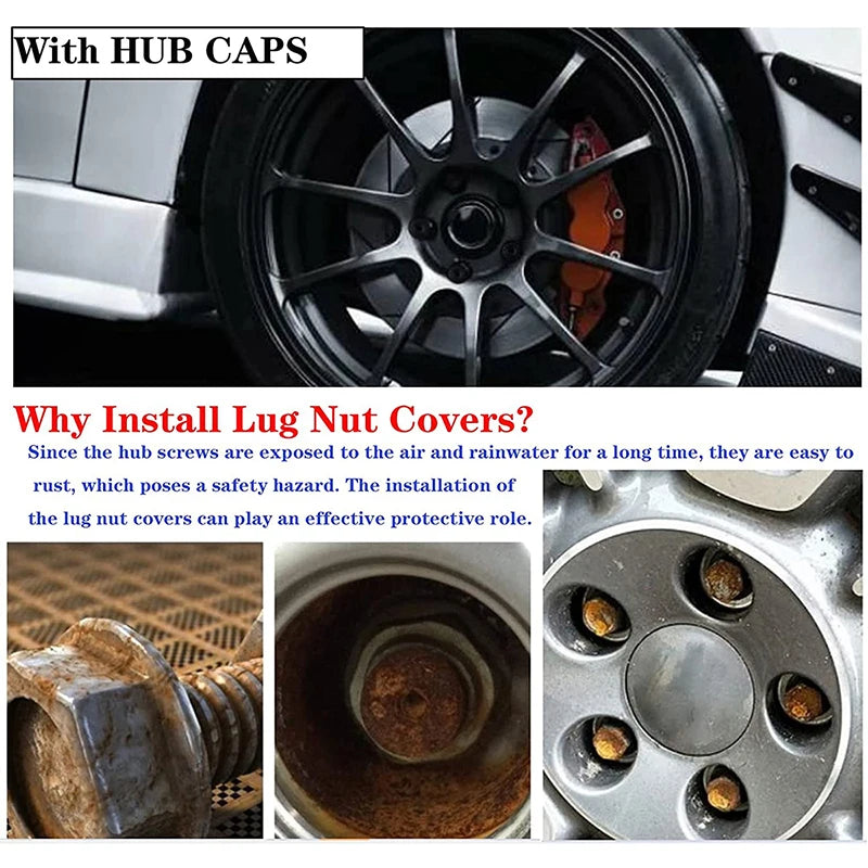 VW Wheel Lug Nut Bolt Cover Caps for Tiguan Golf MK7 GTI Passat Skoda