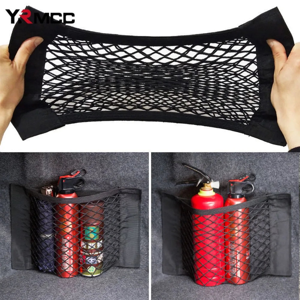 Universal Car Trunk Storage Bag Organizer Mesh Net Seat Back Pocket Elastic