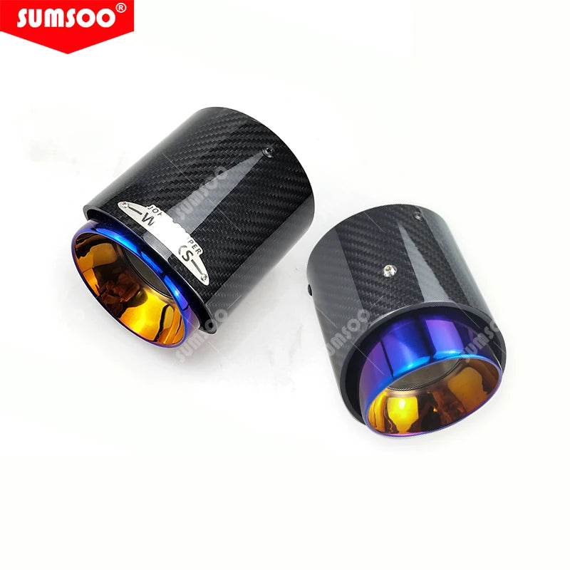 1Pcs Black Chrome Carbon Fiber Exhaust Tip for Mini Cooper R55 R56 R57 R58