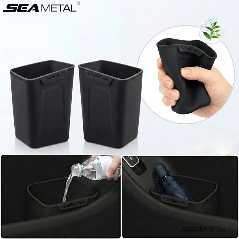 Silicone Car Door Storage Box Trash Can Umbrella Organizer Auto Accessories