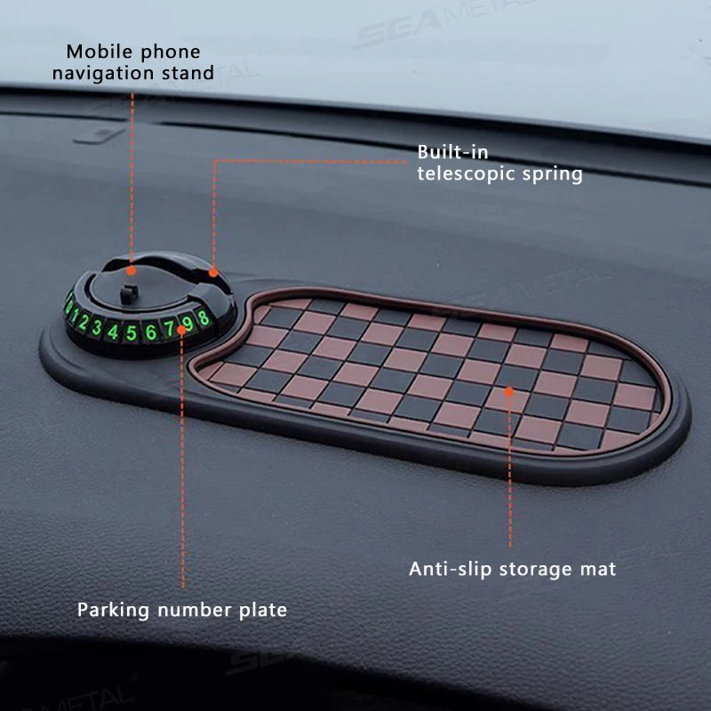 2-in-1 Car Dashboard Non-Slip Mat Phone Holder 360° Rotating Mount