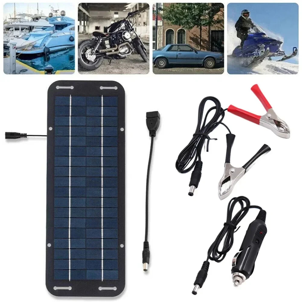 12V Monocrystalline Solar Battery Trickle Charger Panel Car Van Boat Power Kit