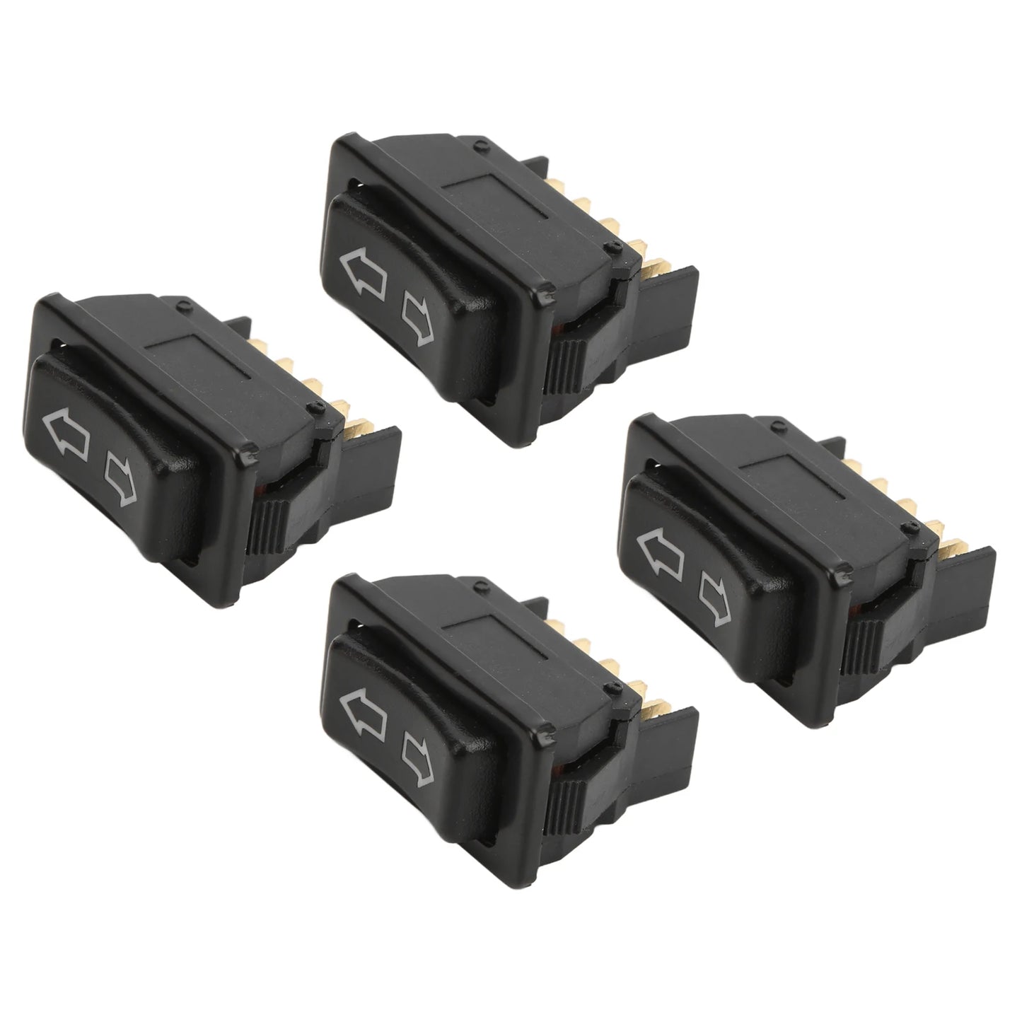 4PCS Universal 5-Pin Power Window Switch Set with Green LED Light DC 12V/24V
