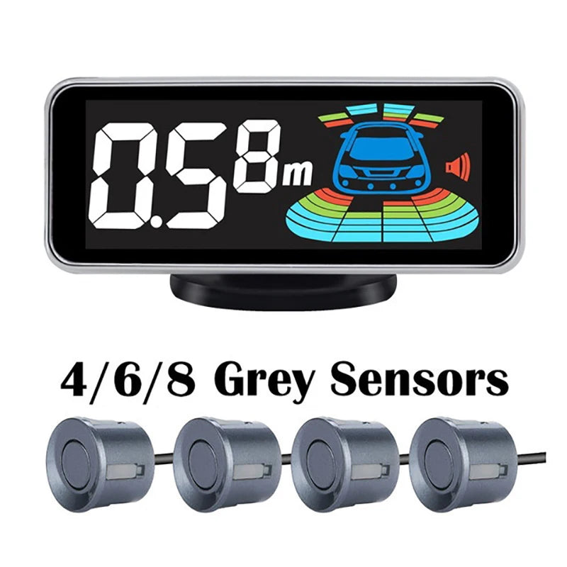 Car Parking Sensor Kit 4/6/8 Radar Sensors LED Display Backup Alarm Parktronic