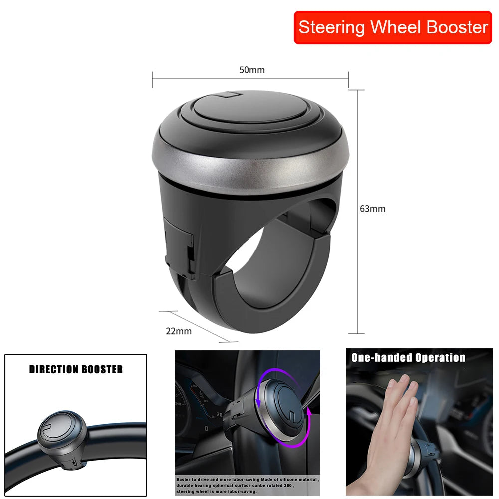Universal 360° Steering Wheel Spinner Knob Labor Saving Turning Grip Ball