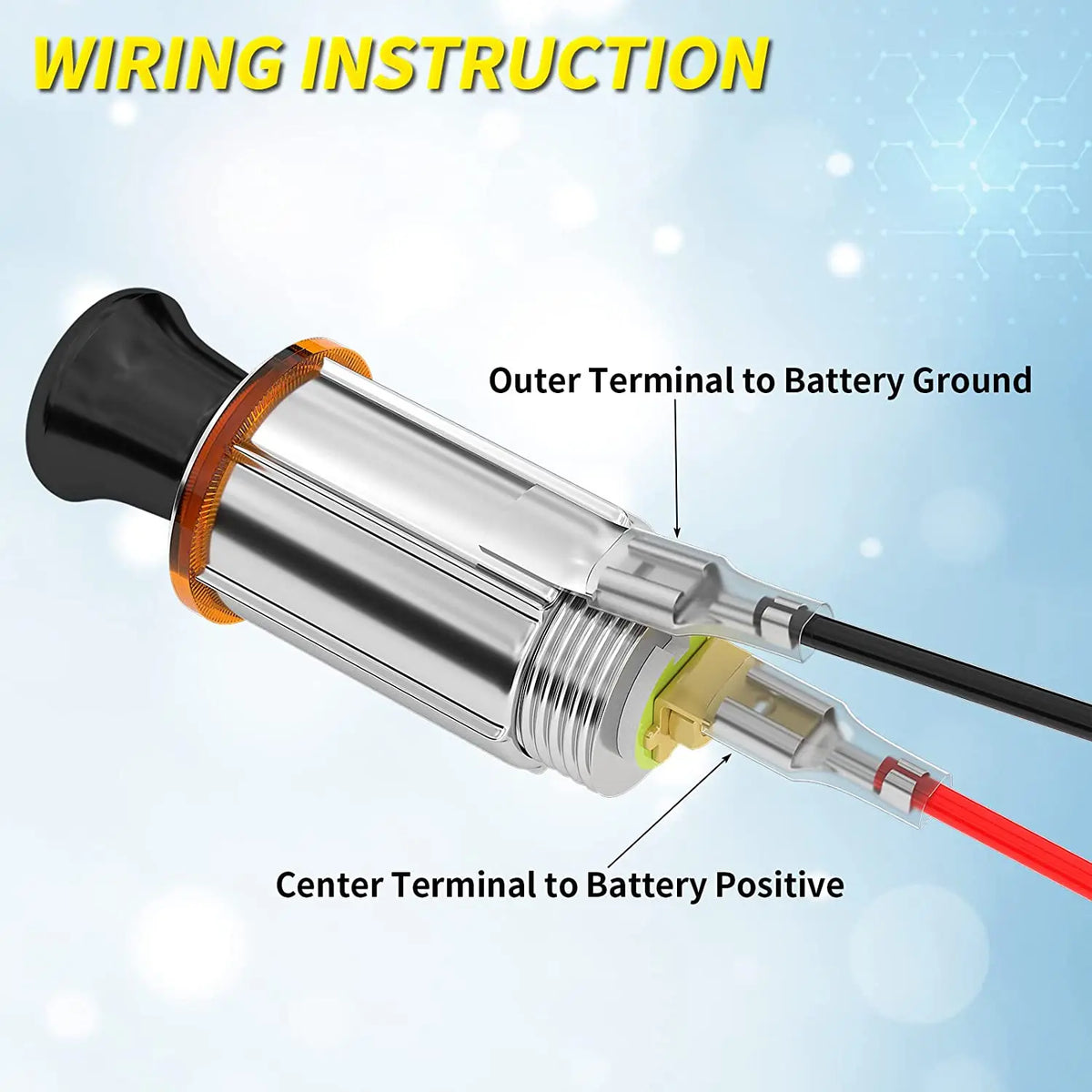 DaierTek 12V Cigarette Lighter Socket Eject Button Car Plug Auxiliary Power