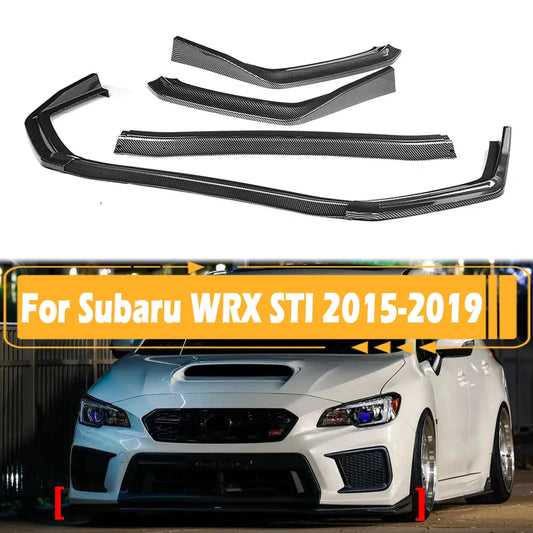 3PCS Front Bumper Spoiler Lip Splitter Diffuser Body Kit for Subaru WRX 2015–2019