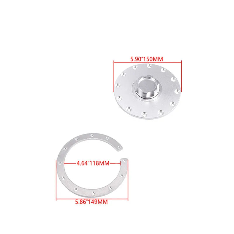 Billet Aluminum Fuel Cell Filler Cap Twist Lock Cover 12-Hole Universal Kit
