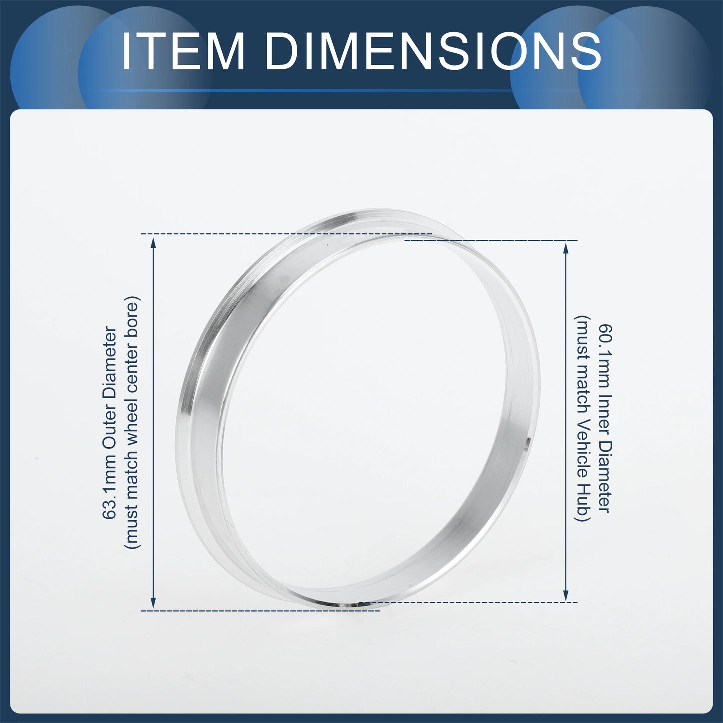 UXCELL 4Pcs Hub Centric Rings Wheel Centering Rings 56.1-64.1mm OD