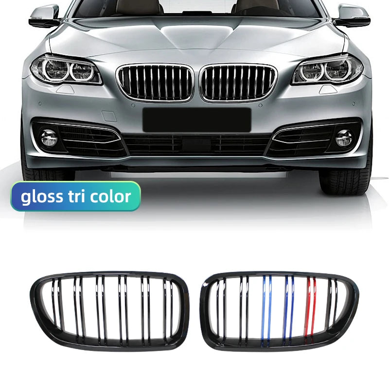 Gloss Black Dual Slat Kidney Grille for BMW 5 Series F10 F11 F18 2010–2017