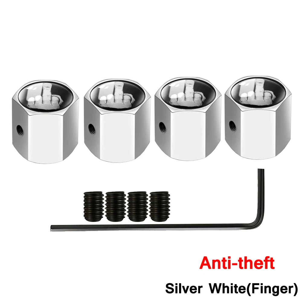 Skull Anti-Theft Tire Valve Stem Caps Locking Dustproof Valve Caps for Cars