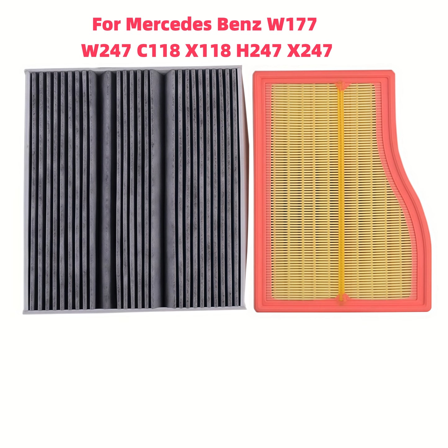 Engine Air Filter & Cabin Air Filter Set for Mercedes-Benz A-B Class, CLA&GLA 2019–24