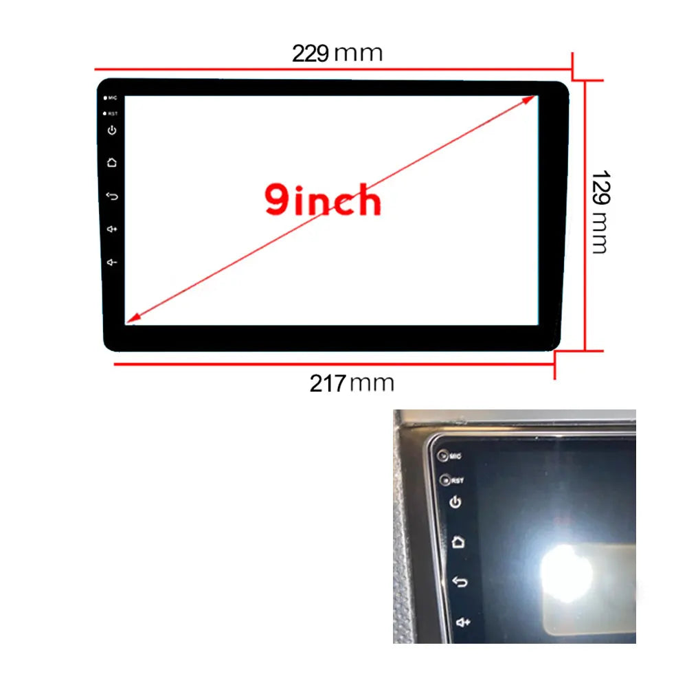 9" Tempered Glass Screen Protector 229x129x217 for TEYES CC2 CC3 Car Radio