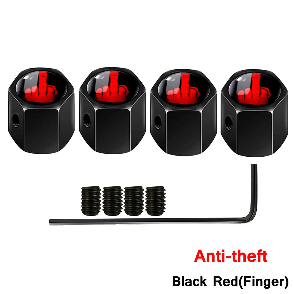 Skull Anti-Theft Tire Valve Stem Caps Locking Dustproof Valve Caps for Cars