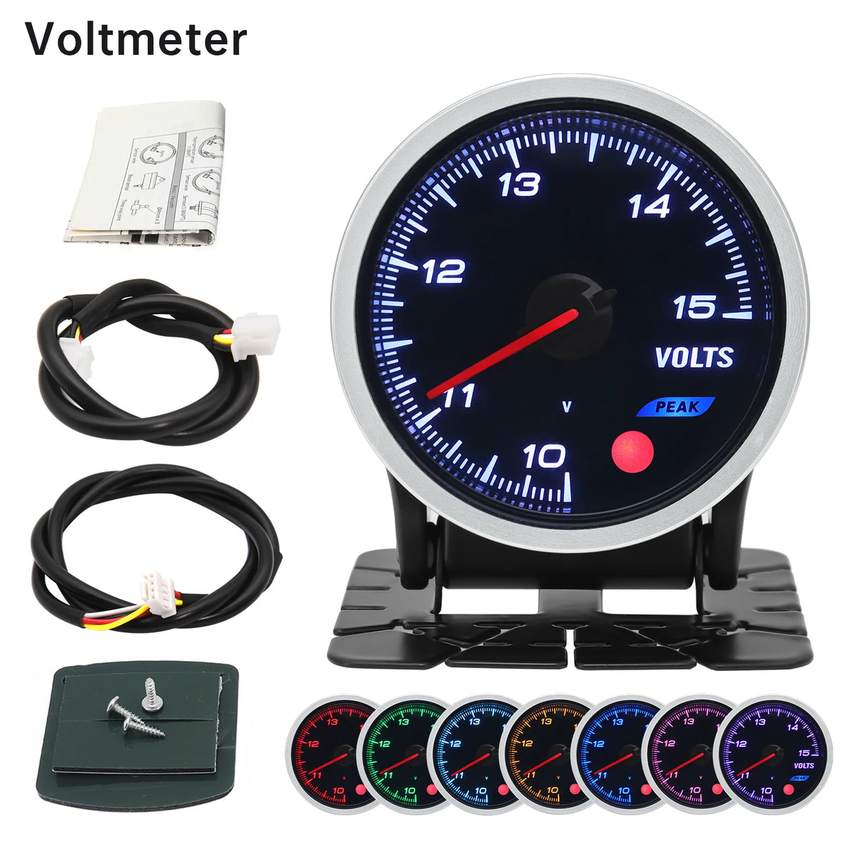 52mm 12V 8 Color Car Gauge Water Oil Temp Pressure EGT Boost Tachometer Meter